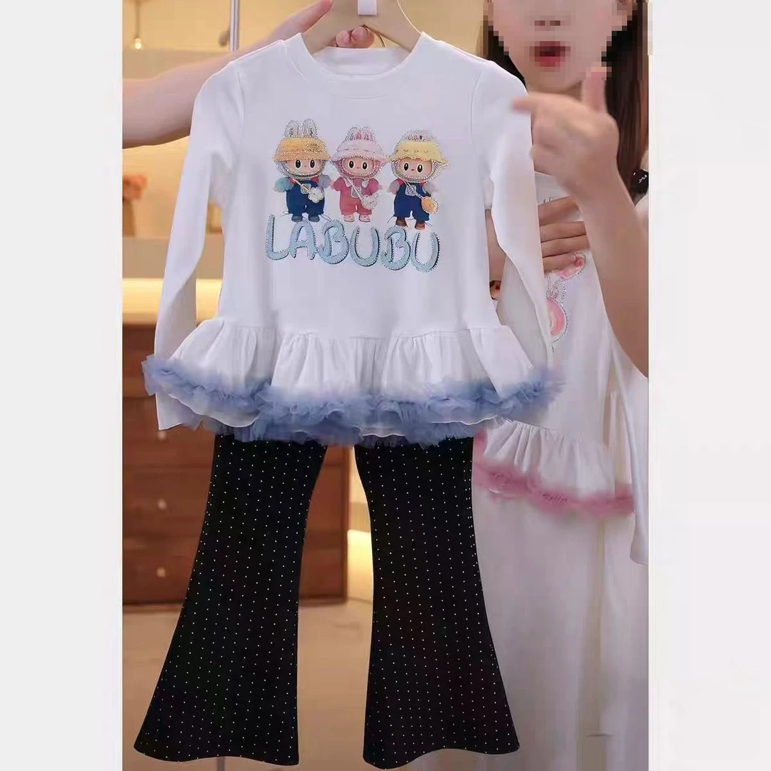 女童长袖套装秋装2025新款洋气儿童芭蕾风儿童女宝两件套可爱甜美