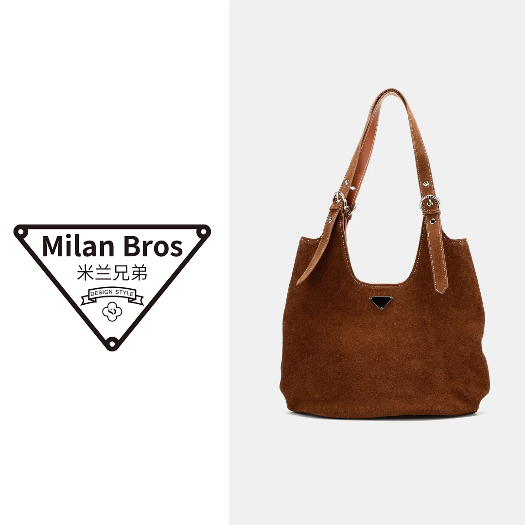 【米兰兄弟】时尚头层牛皮女士单肩手提包