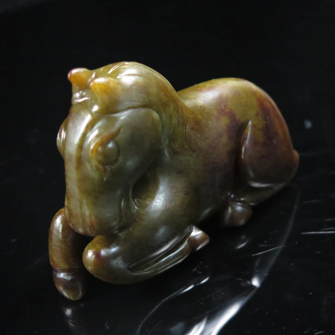 晚清玉卧马/HY589463/和田玉/槐荫山房