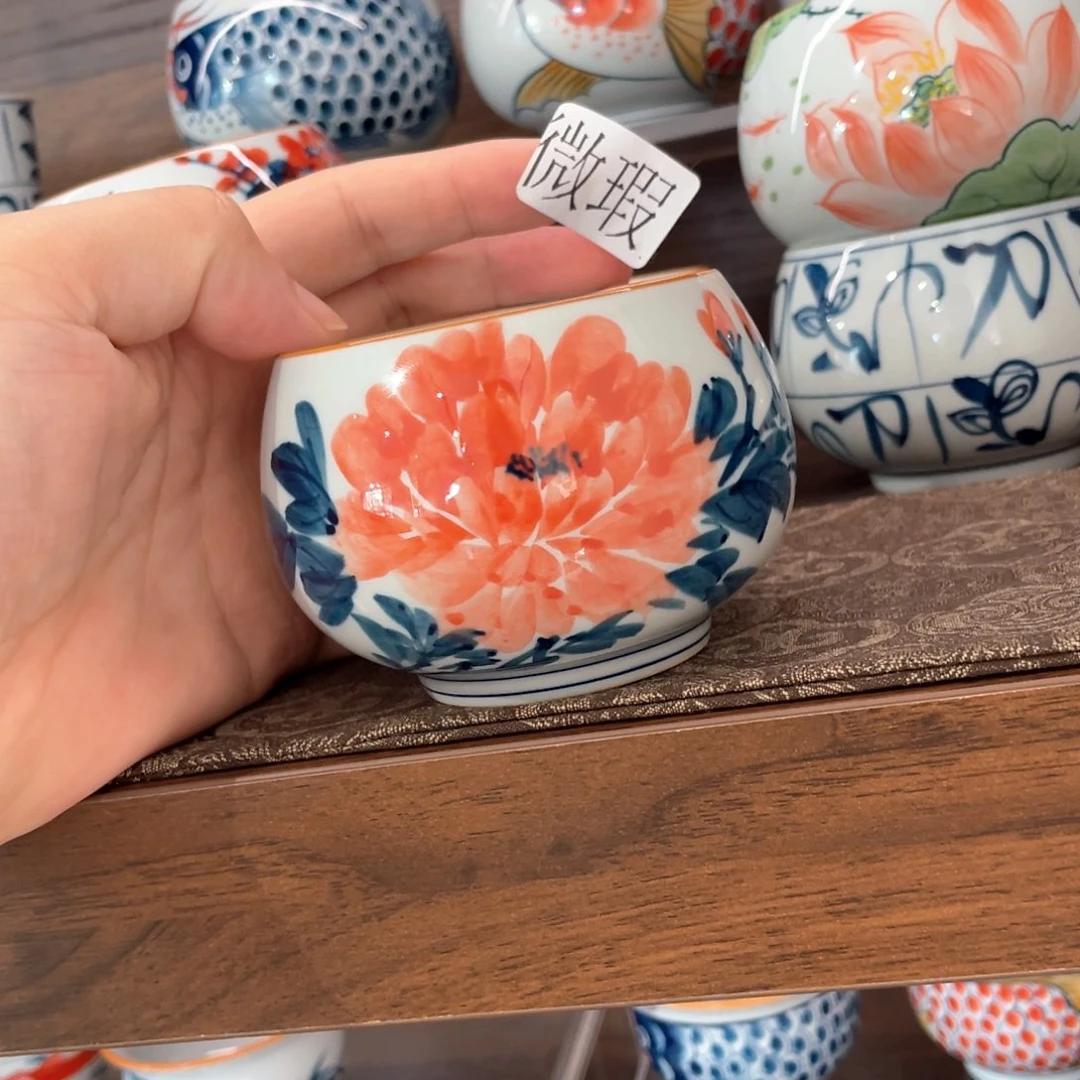 釉下手绘茶具微瑕