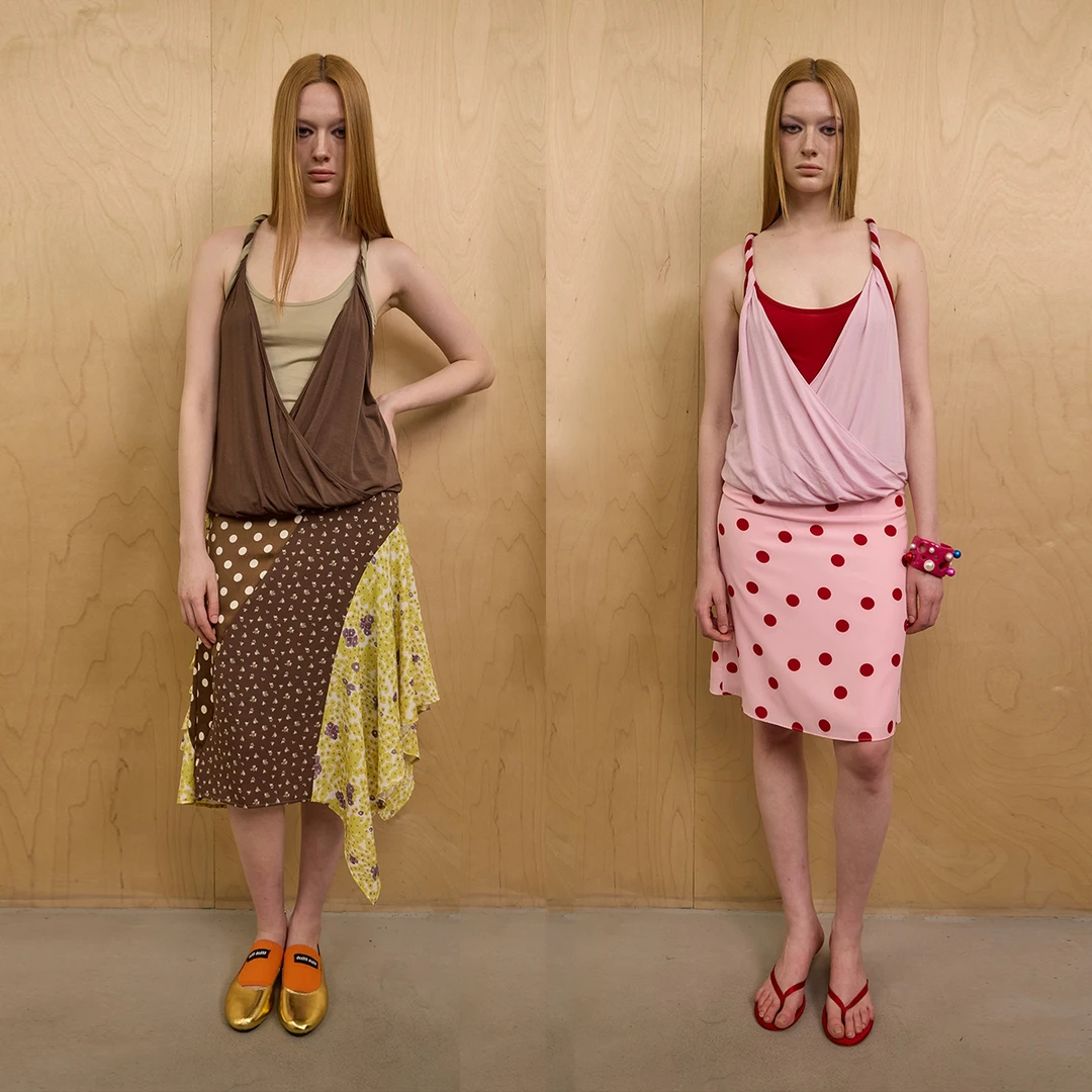 Gemini买手店Oclock莱塞尔天丝可露丽假两件纽结背心吊带上衣女