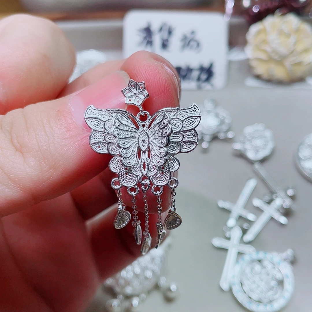 吊坠925银锆石蝴蝶
