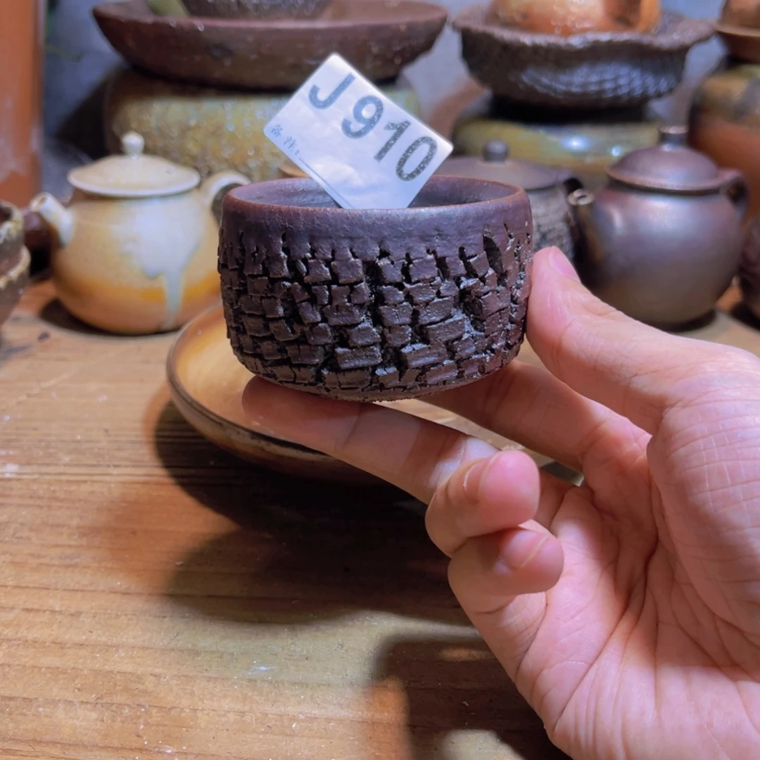 纯手工制作工艺（柴烧）裸烧纯手工制作柴烧杯910