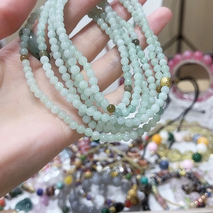 纯铜石英石果甜绿项链