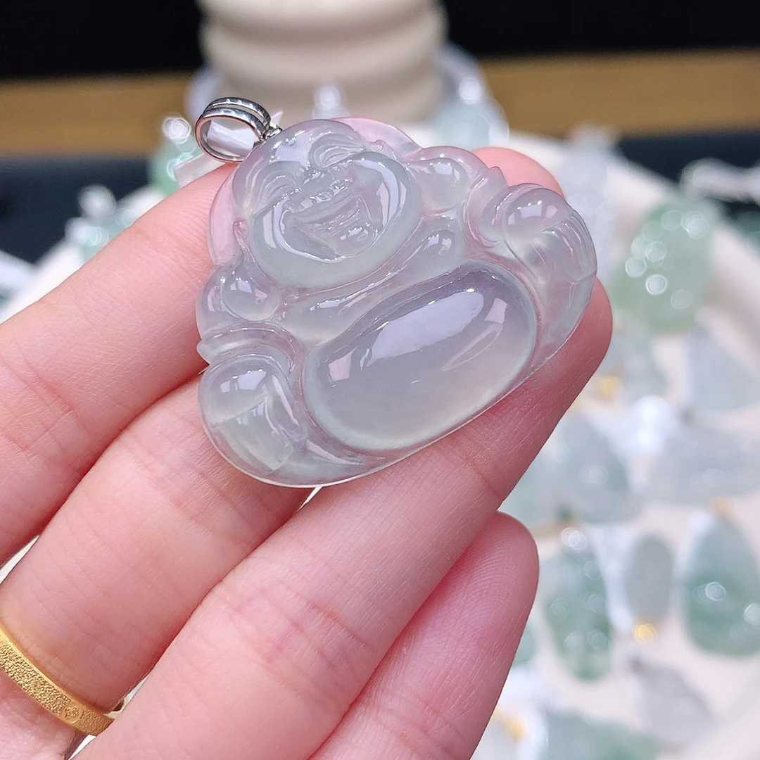 颈饰18K金镶嵌翡翠29.6-36.4-5.9