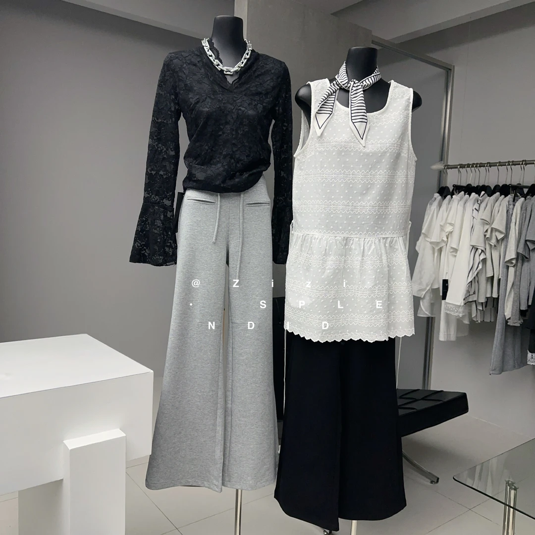 ZiZi 福秒（9Zi9122#)显腿直 微喇拖地休闲裤  9-216