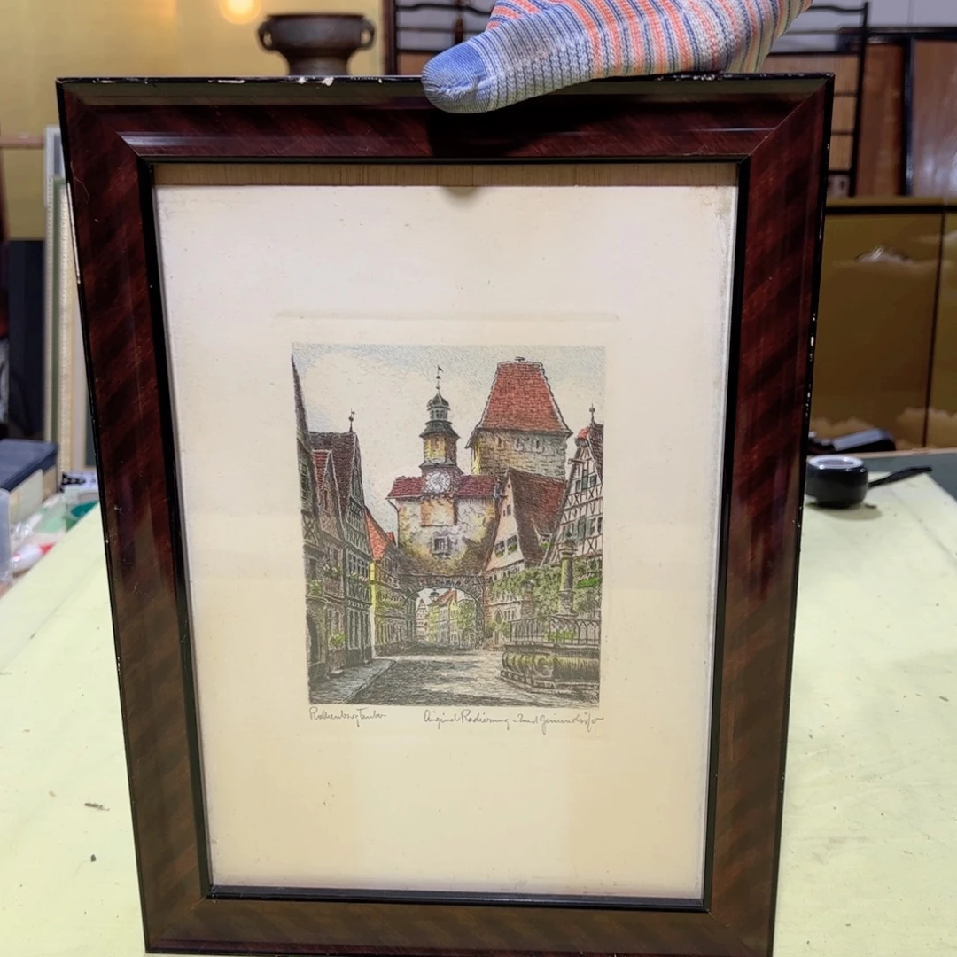 绘画刘*锅屏风框画茶空间设计