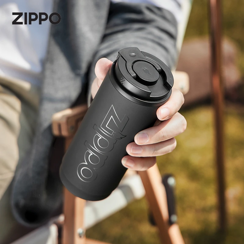 ZIPPO黑武士316不锈钢内胆商务保温杯办公室泡茶车载便携茶杯水杯