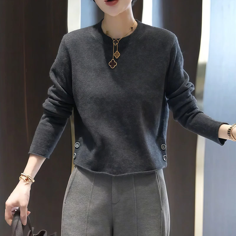 气质秋装时髦套头针织衫2025年新款百搭个性流行女装休闲减龄上衣