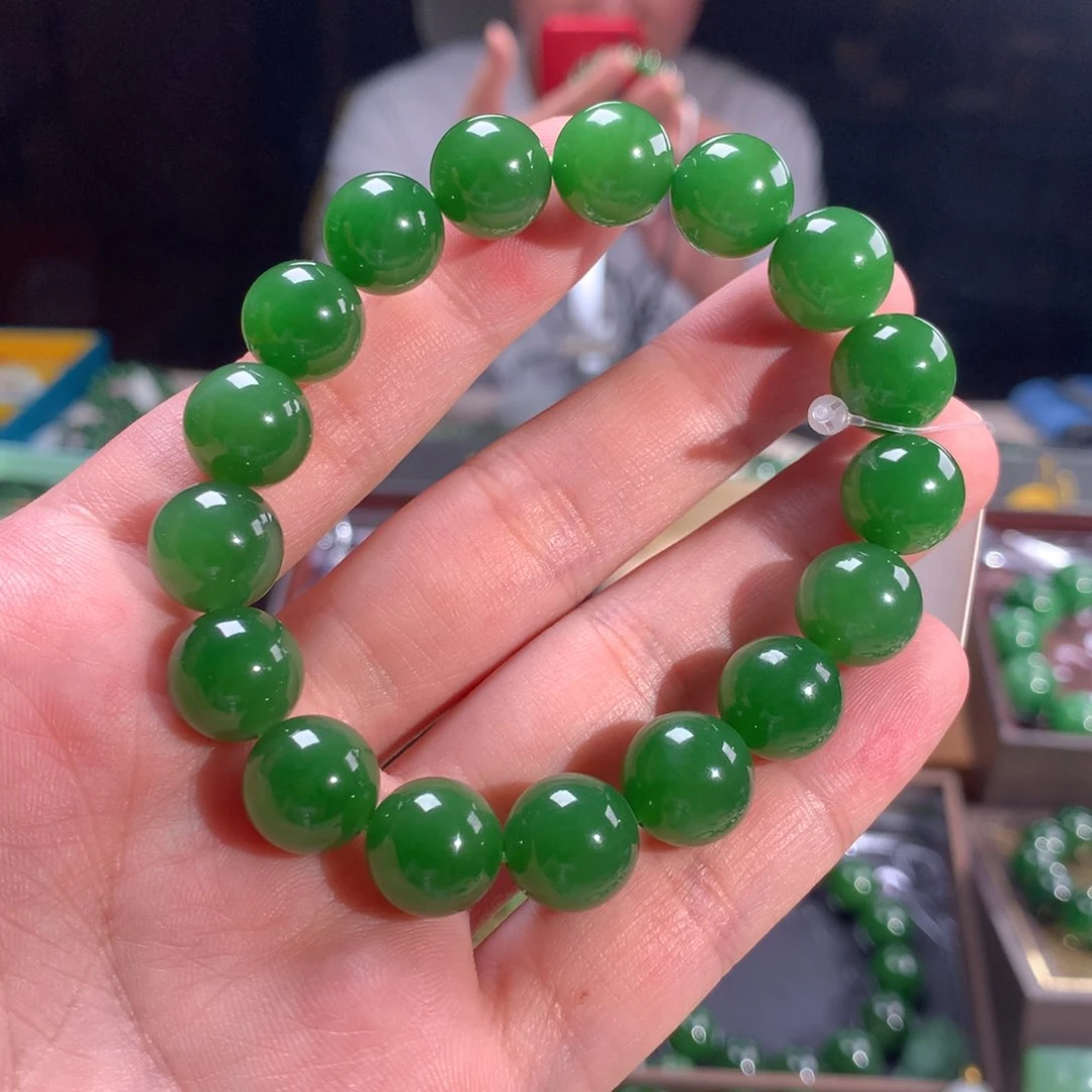 手串未镶嵌和田玉（碧玉）草***芙