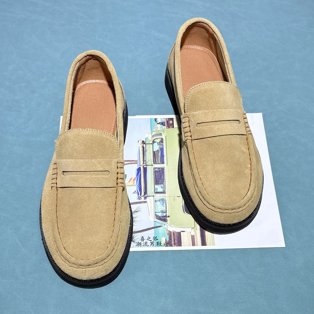 乐福鞋男爆款夏季一脚蹬男鞋脚宽软皮软底男士鞋子休闲皮鞋豆豆鞋