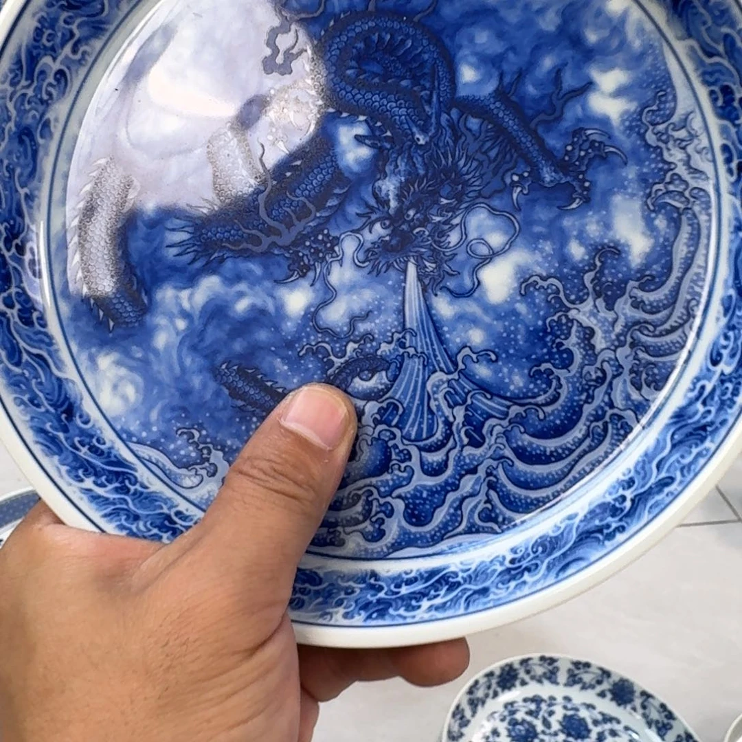 杯青花龙吸水大壶承18