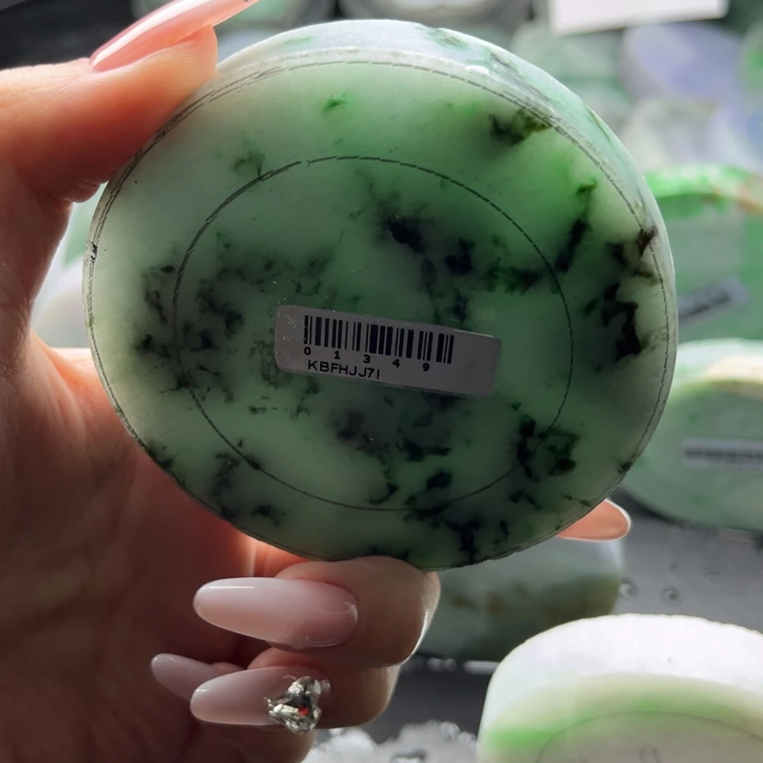 定制翡翠银S925镀金镶嵌手镯放漏