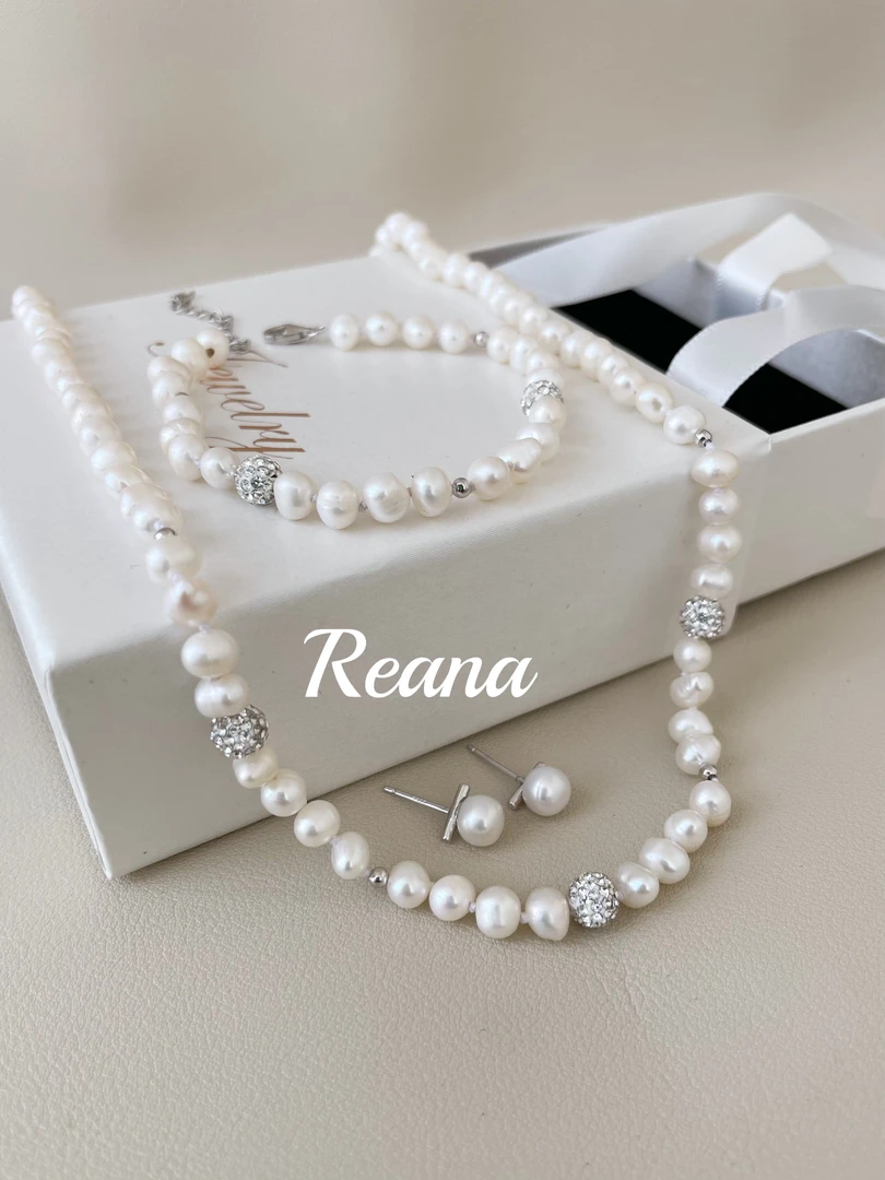 925银手链 【纯银珍珍项链手链耳钉三件套】钻球