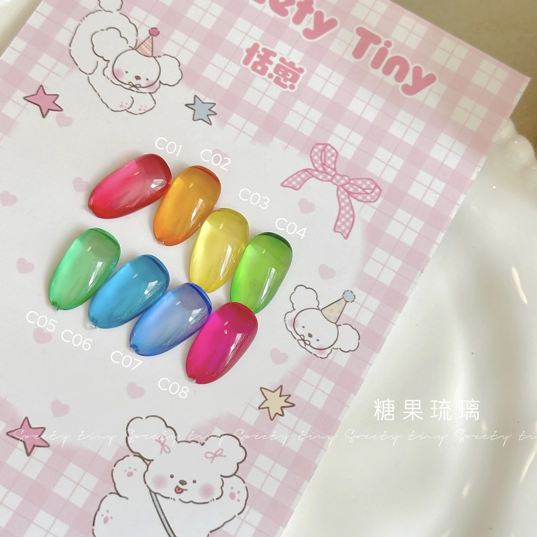 恬崽SweetyTiny夏日糖果琉璃8色甲油胶5g正装 高透可叠涂