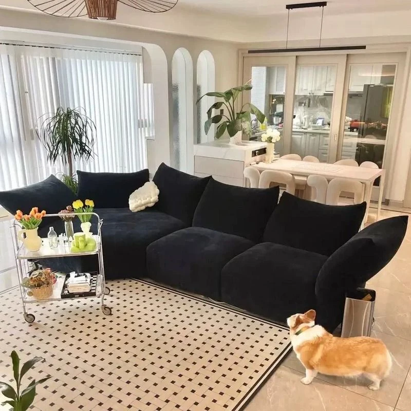 网红Edra时尚花瓣沙发布艺奶油风客厅大户型创意异形转角意式沙发