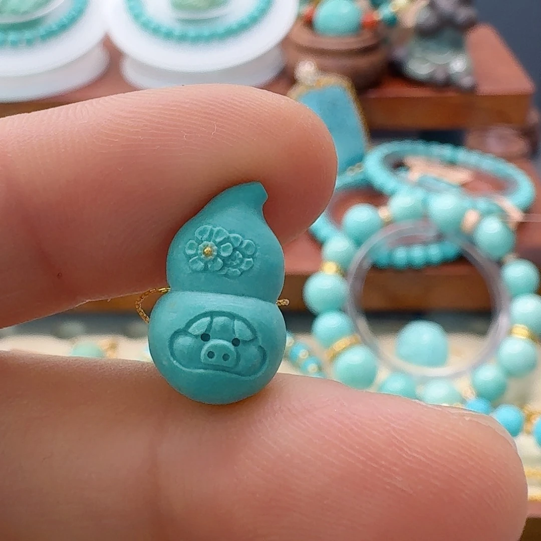 d***绿松石未镶嵌珠宝半成品