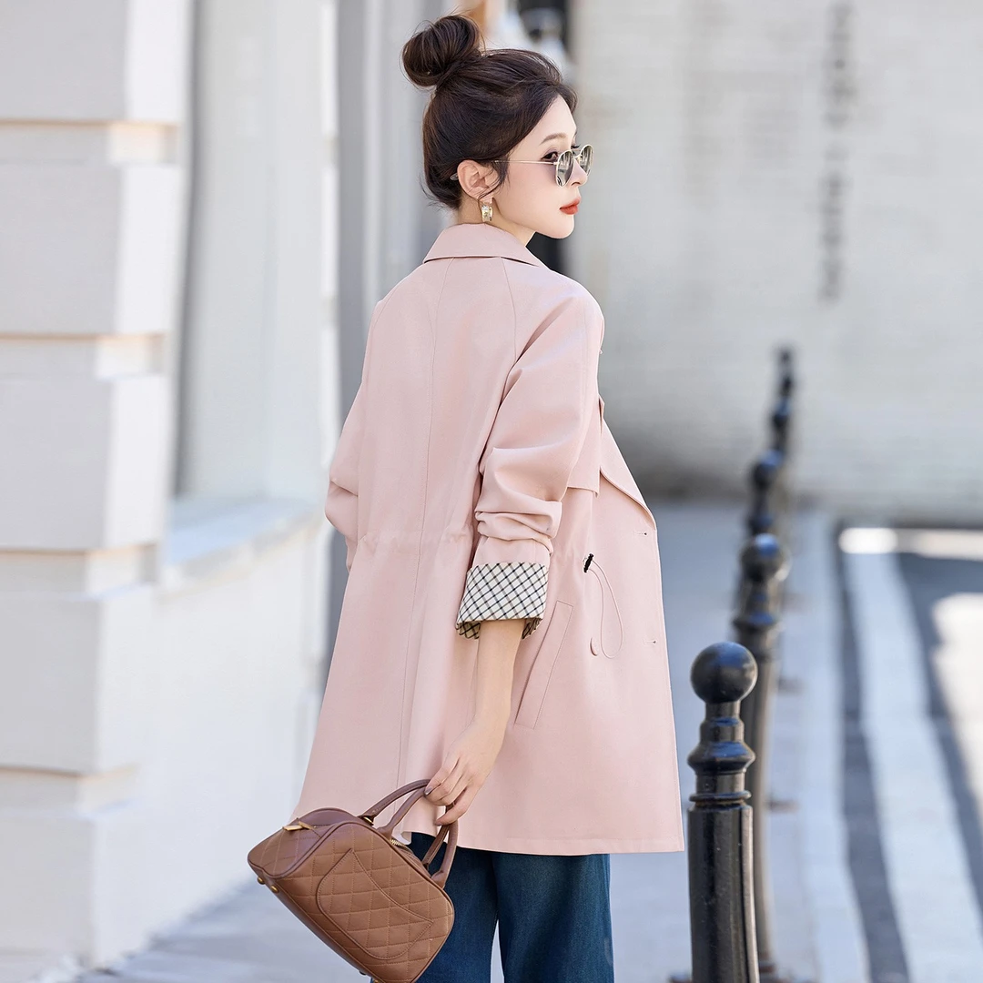 小个子风衣女装春秋季2025新款高级感气质收腰时尚显瘦中长款外套