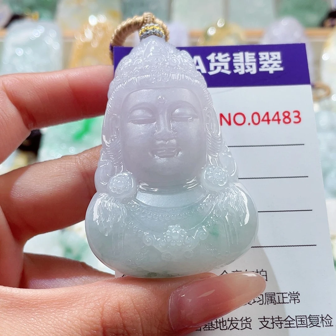 翡翠未镶嵌颈饰观音首