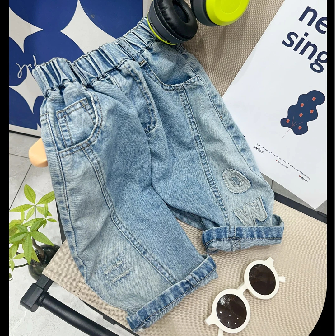 子航同款 夏季新款儿童韩版洋气百搭牛仔裤1181