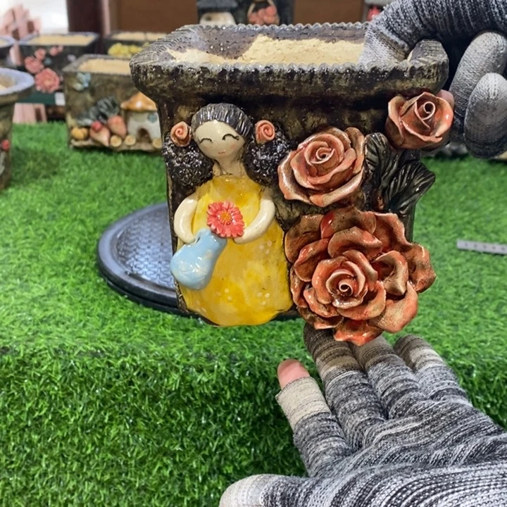 红陶青藤花器多肉花盆