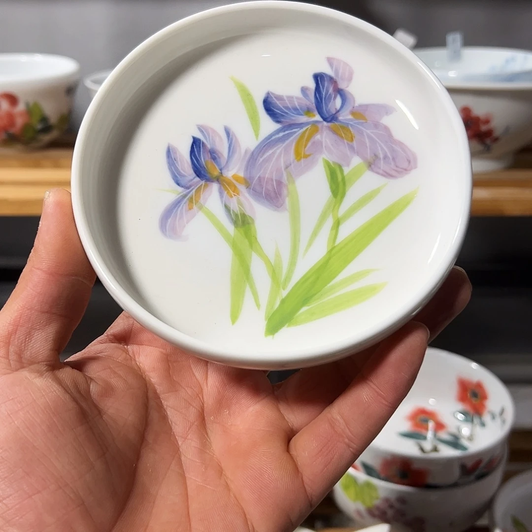 陶瓷景德镇手工手绘陶瓷5寸小圆碟