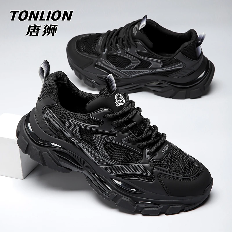 唐狮2025夏季男士新款潮流网面轻便透气厚底休闲百搭运动男鞋8141