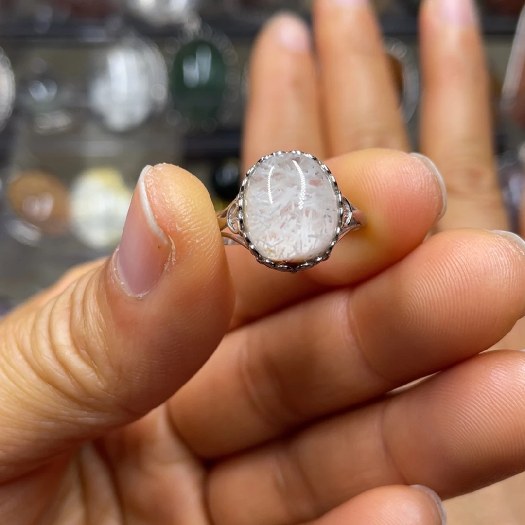 【闪购商品】水晶珠宝半成品银S925镶嵌戒指