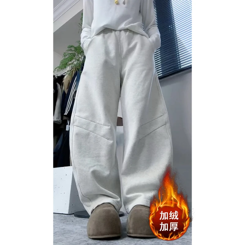 Aimeerosa/艾洛莎2025秋冬爆款时尚双压线休闲裤遮胯直筒弯刀卫裤