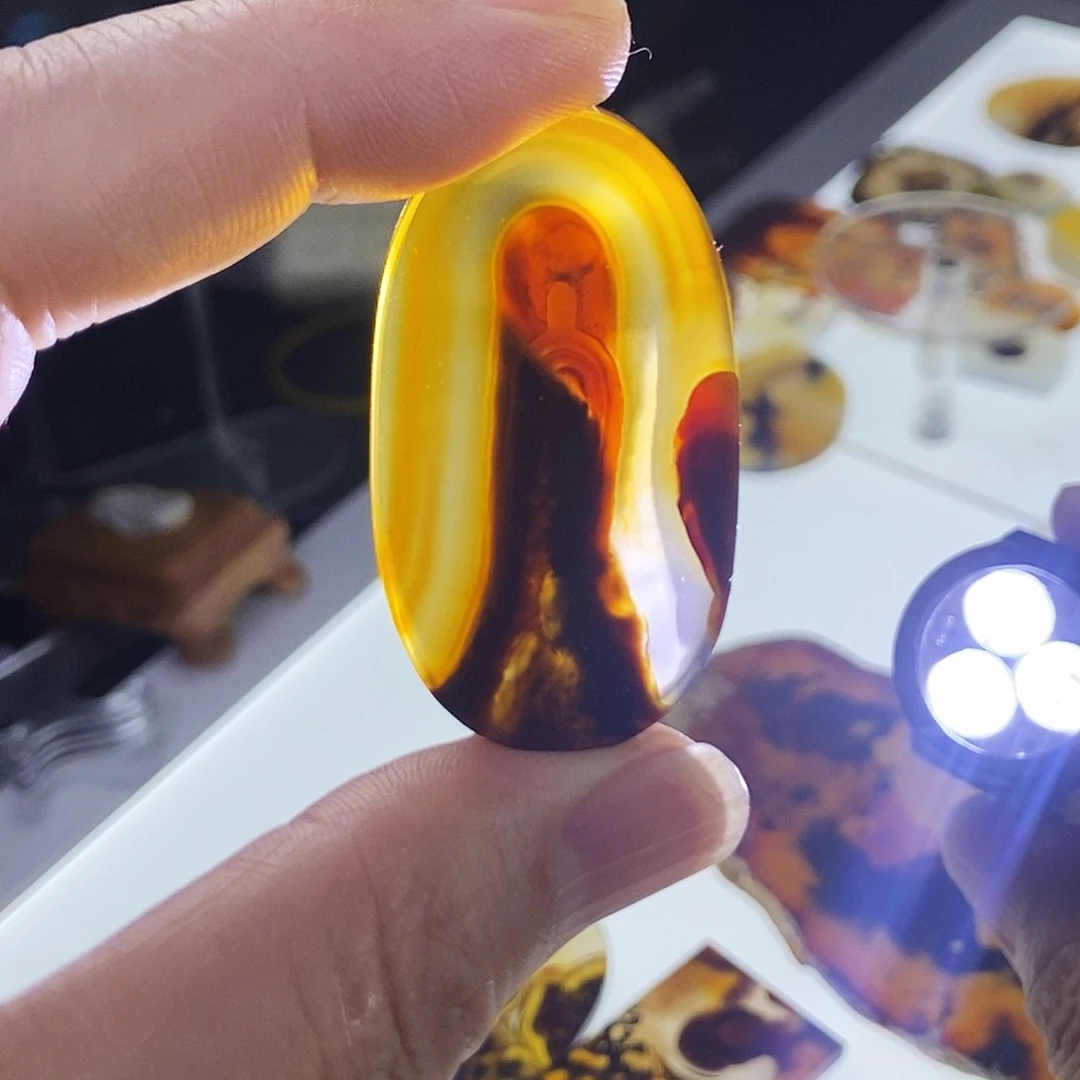 合成碳硅石非金属时尚图纹画面石饰品