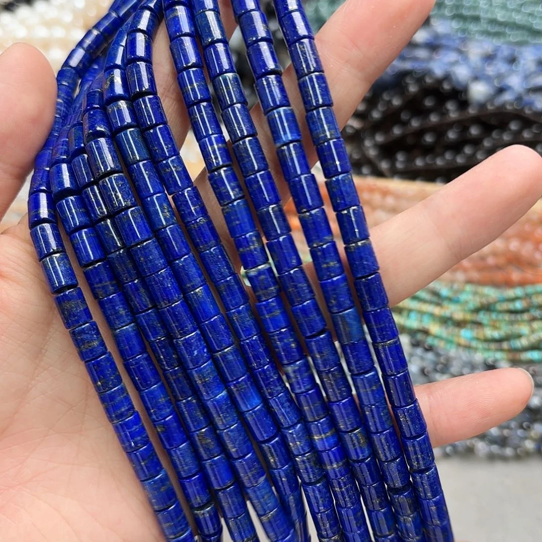 玛瑙/玉髓未镶嵌珠宝半成品6×7青金圆管一条