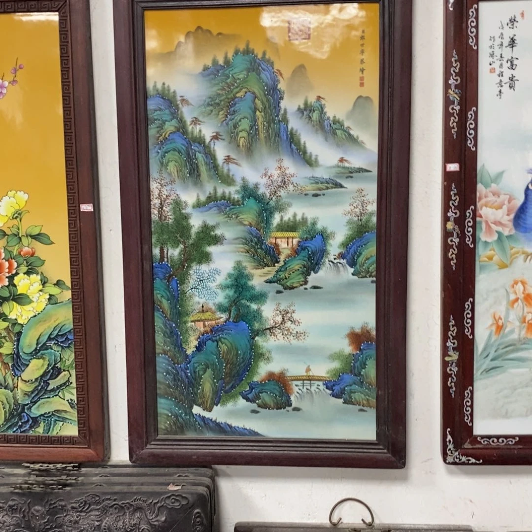 瓷片90*52*1景德镇瓷板画柴窑烧制