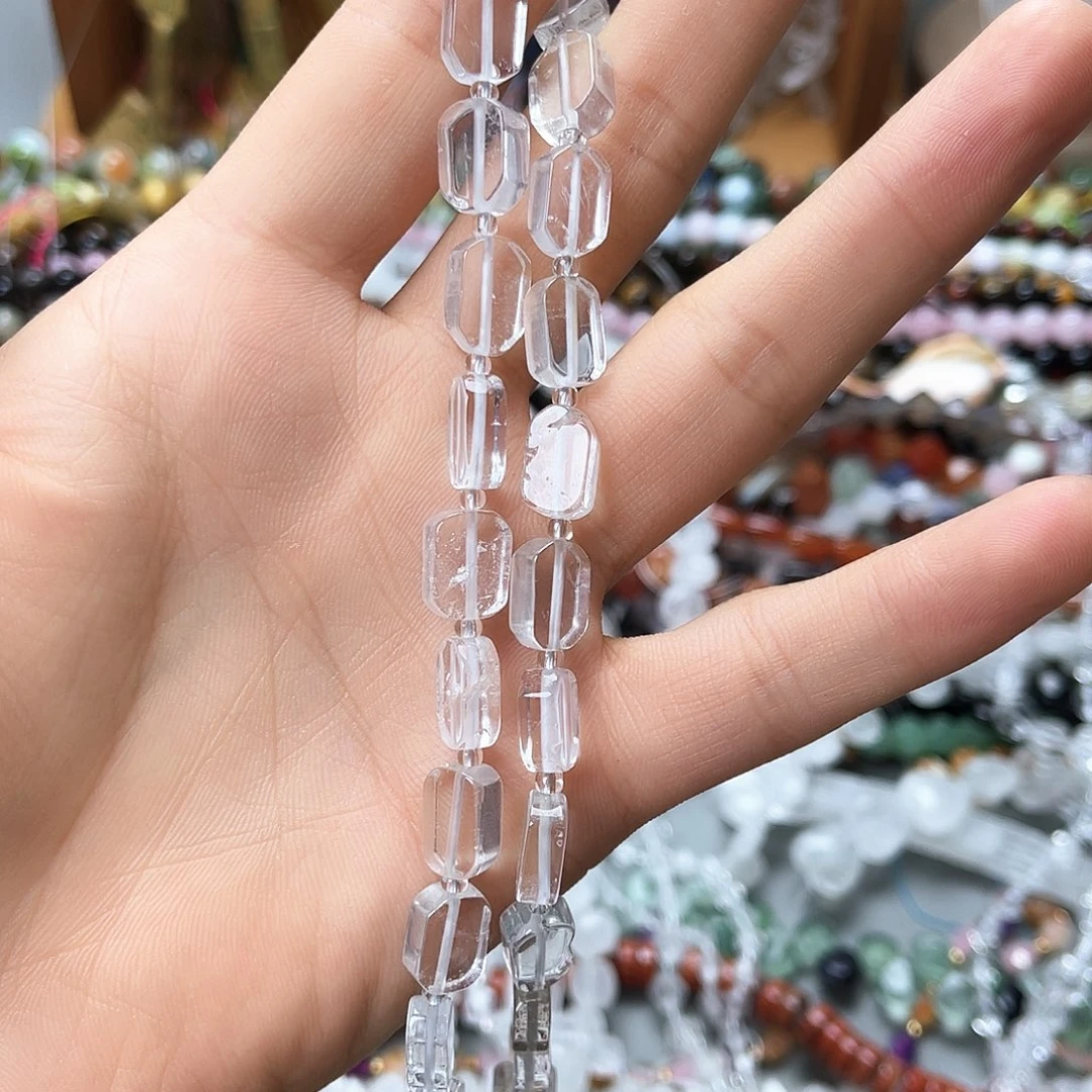 玛瑙/玉髓未镶嵌珠宝半成品8×12白水无事牌一条