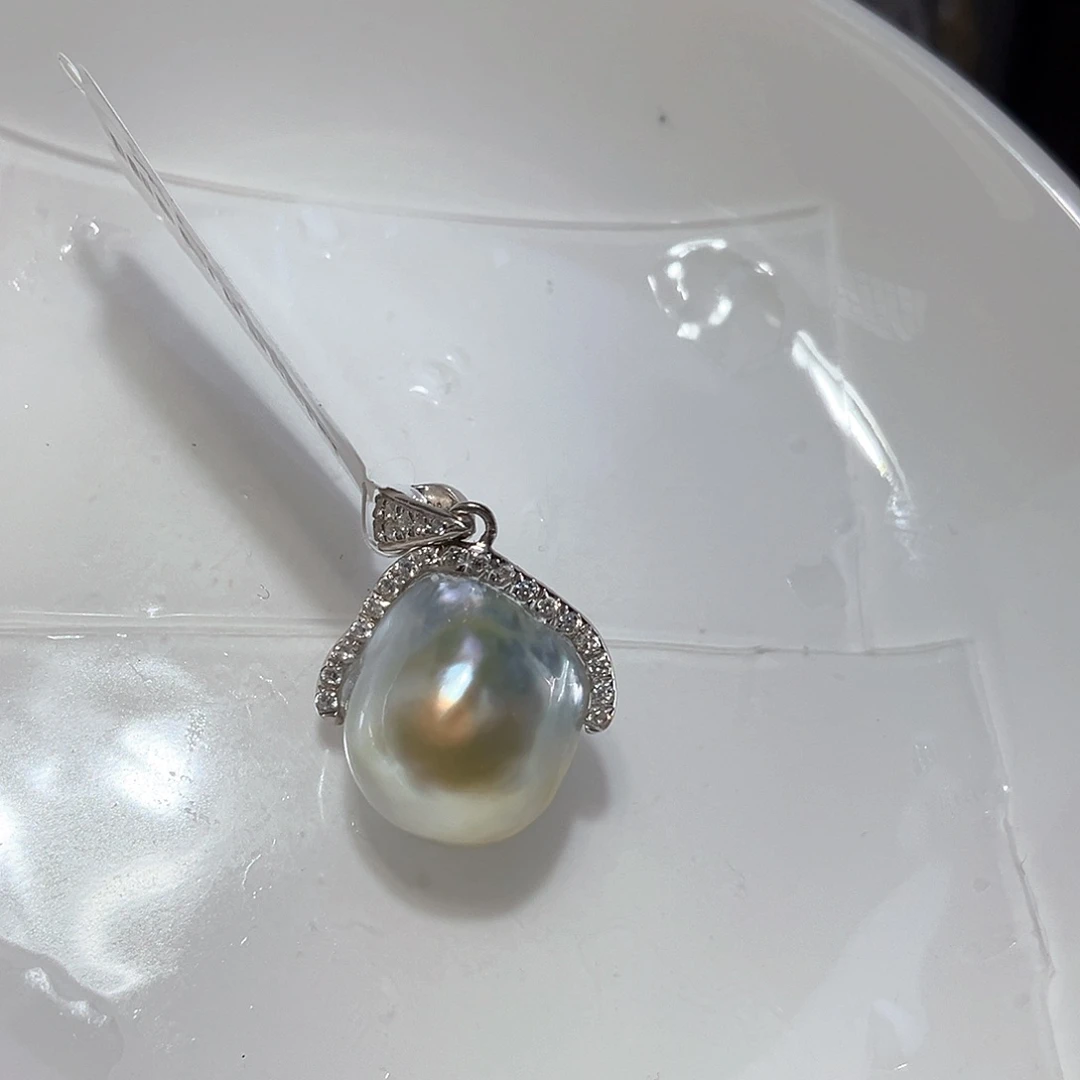 海水珍珠颈饰银S925镶嵌