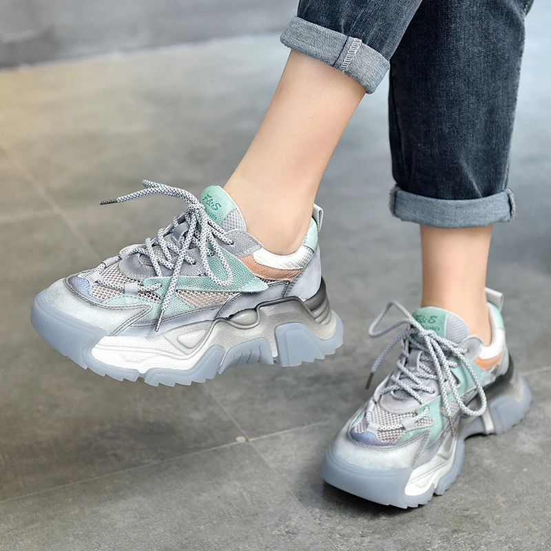 女2025夏季新款复古厚底软底网面爆款休闲鞋网红百搭运动鞋ins潮