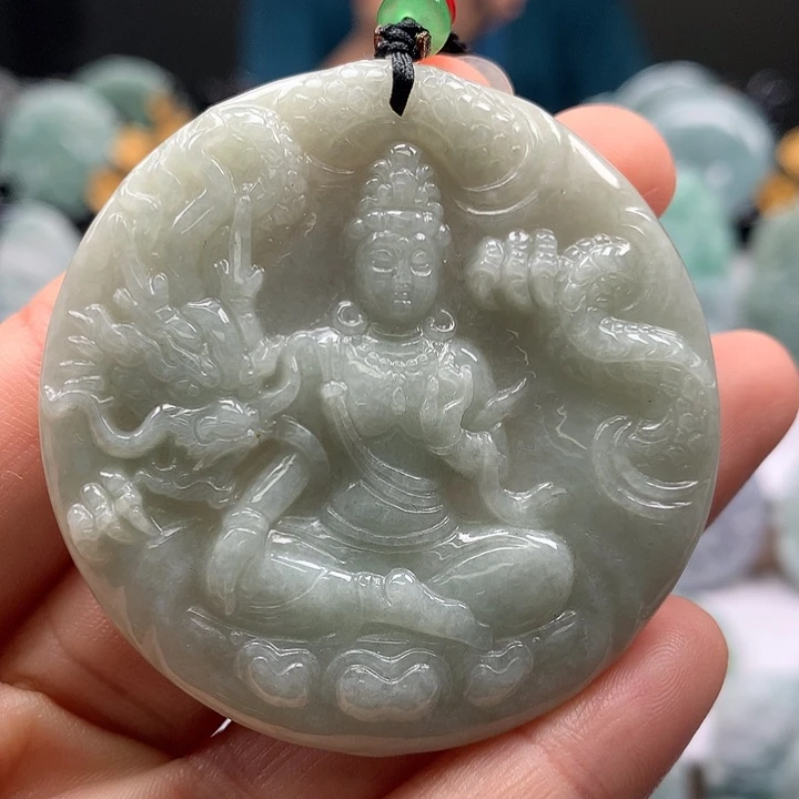 翡翠未镶嵌颈饰玉龙观音福利