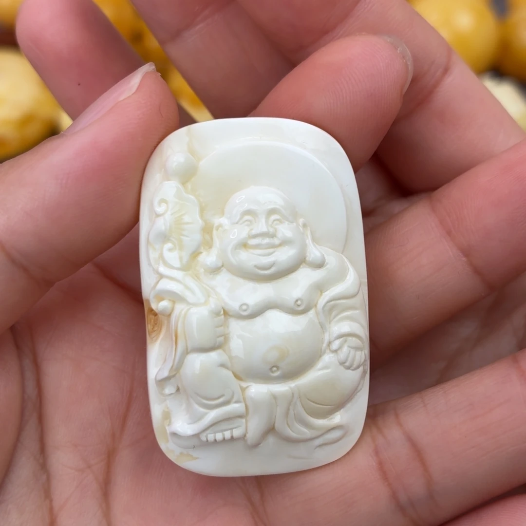 蜜蜡未镶嵌吊坠(不含链)瓷白佛