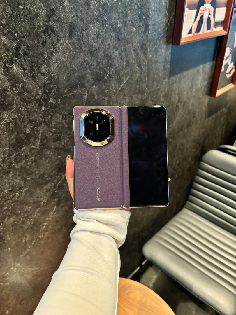 适用于华为MateX7商务高档奢华素皮手机壳双中轴磁吸护角防摔全包