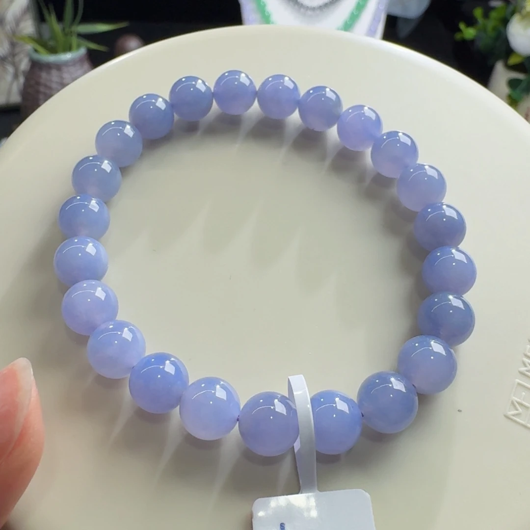 未镶嵌手链翡翠冰胶浓紫单圈8mm