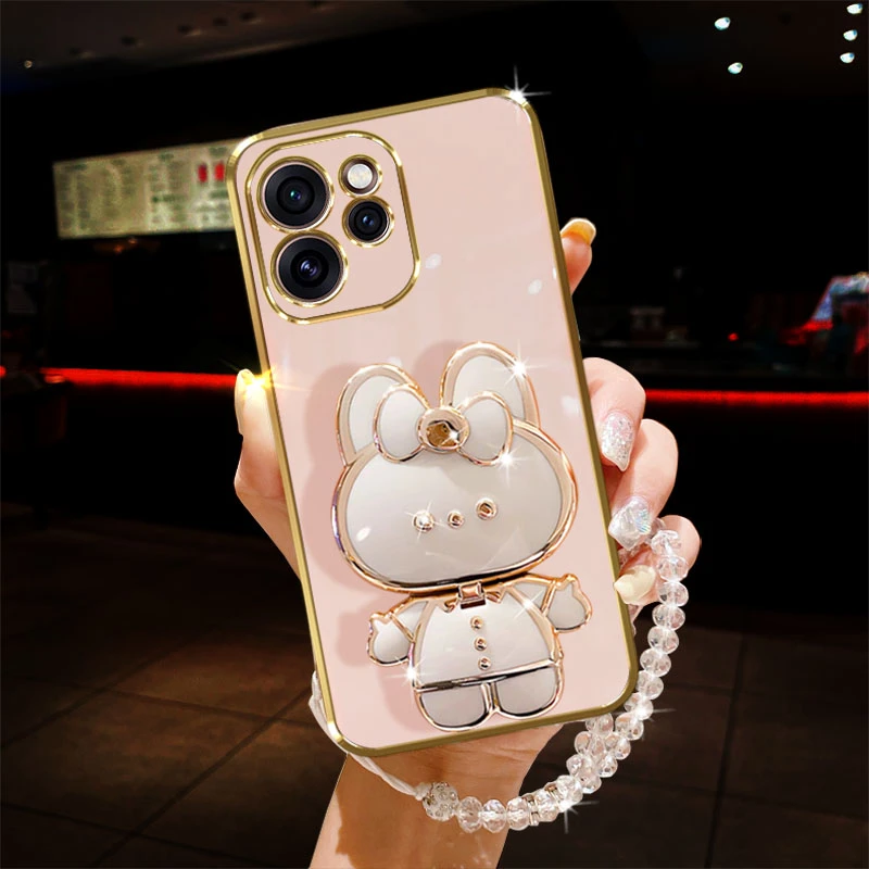 适用于OPPO reno15手机壳PCAM10镜子小兔桌面支架防摔套款潮流新