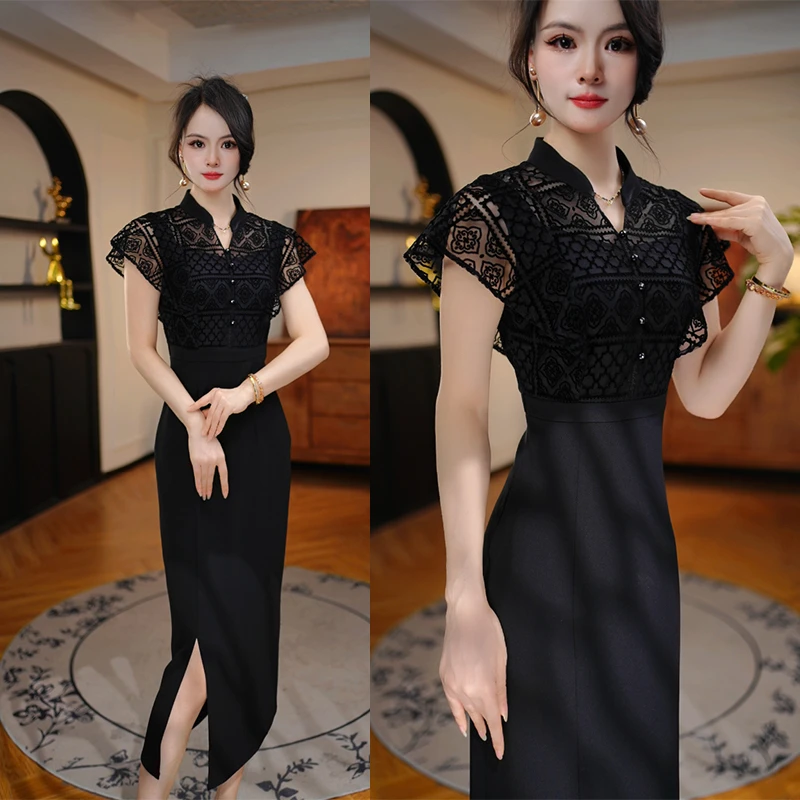 【舞茶小调】2025夏季新连衣裙收腰显瘦气质长裙轻奢女人味打底裙