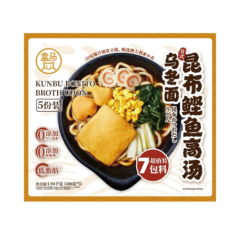 盒马 日式昆布鲣鱼高汤乌冬面 388g*3