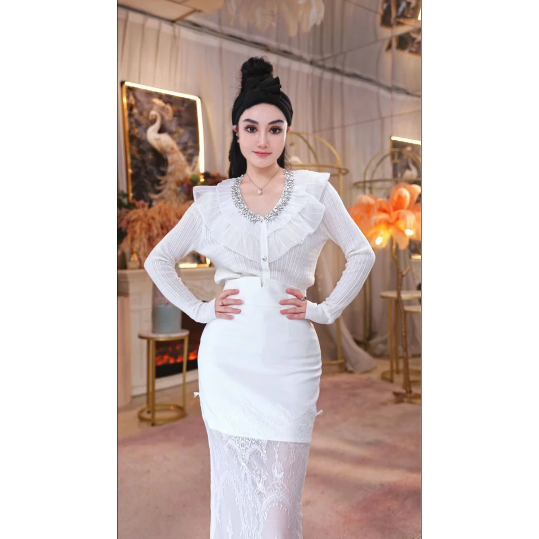 【星姐推荐】星原创高级定制【白羽】设计师款小众轻奢名媛上衣