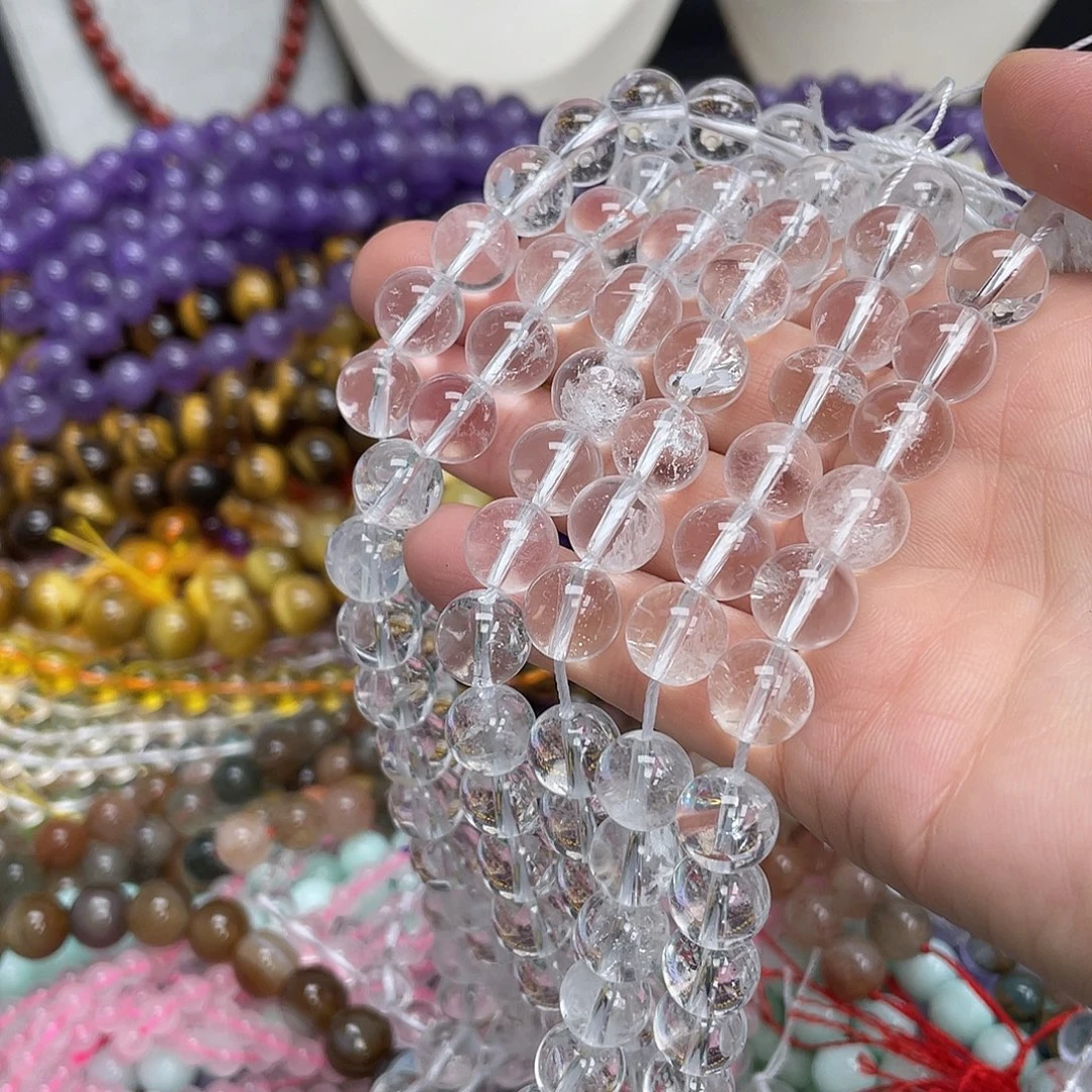 玛瑙/玉髓未镶嵌半成品5a白水晶10m