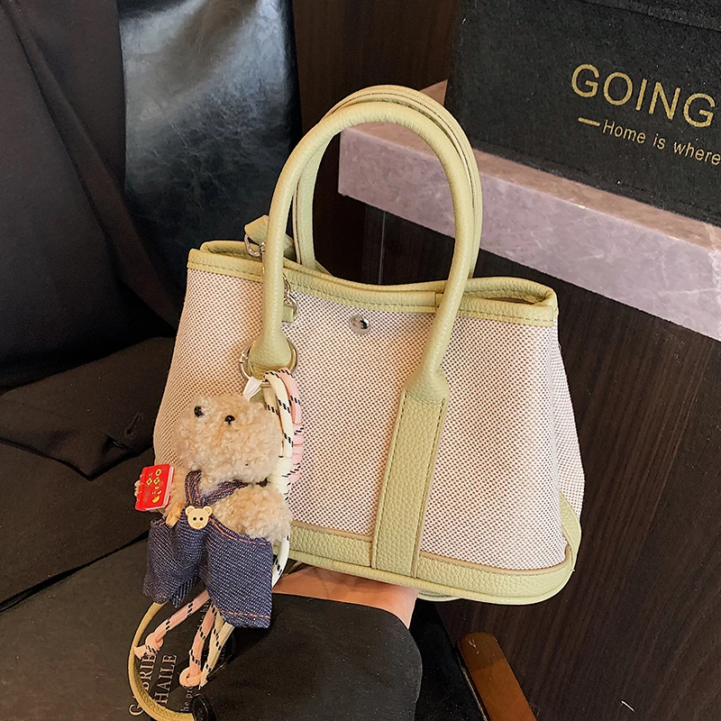 超火小众撞色包包女2025新款百搭斜挎包时尚手提包夏季爆款小拎包