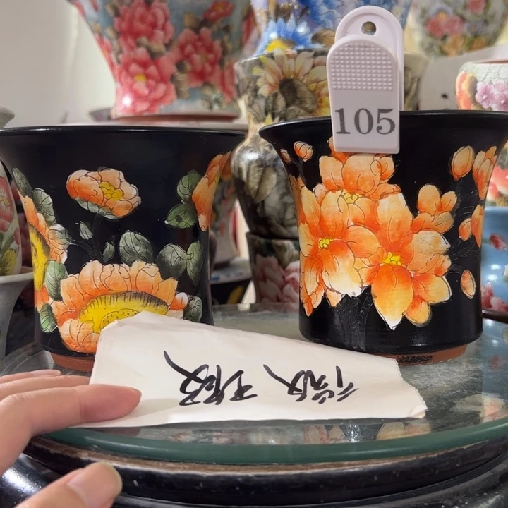 小***肉景德镇手绘花盆满38包邮偏远地区除外