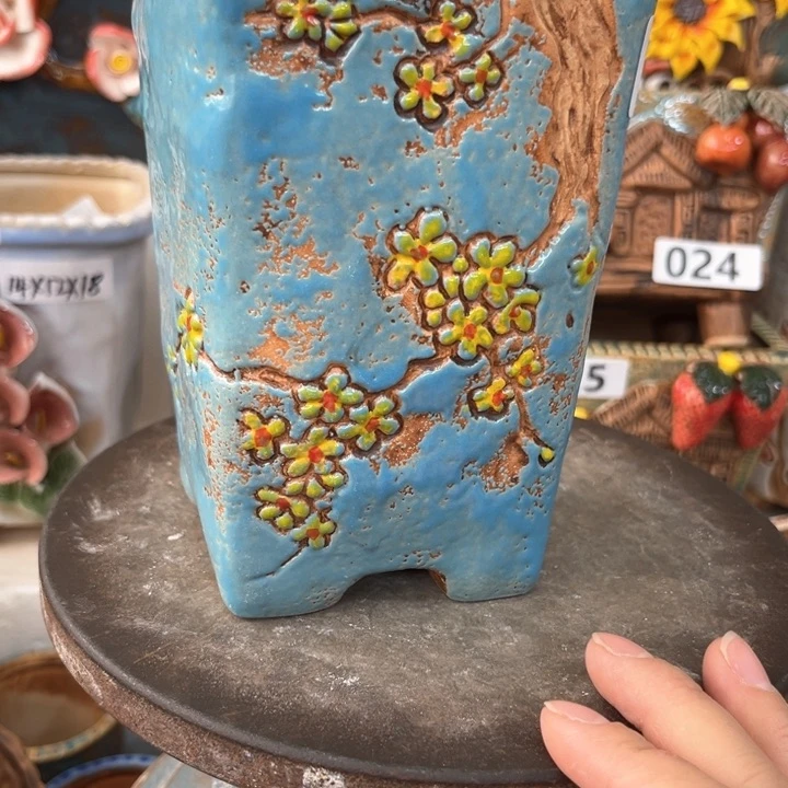 紫砂花盆粗陶材质多肉花盆