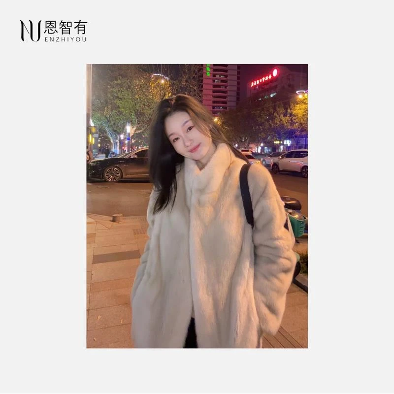 【恩智有皮草】曹姐私服 丹麦进口原色 立领水貂外套