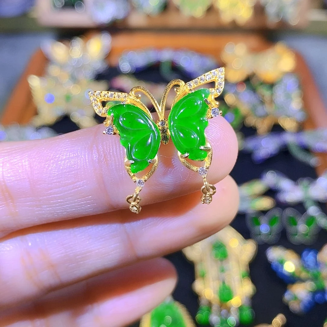 颈饰银S925镶嵌翡翠