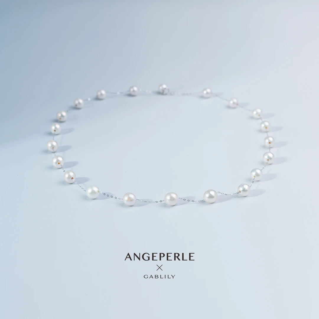 【校长专属】天使之泪淡水珍珠铂金21珠满天星项链6.3-7.3mm仙女链